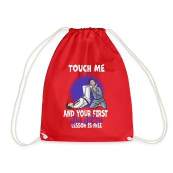 Touch Me And Your First Jiu Jitsu Lesson Is Free - Drawstring Bag - red - Front