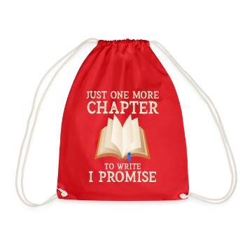 Just One More Chapter To Write I Promise Writing - Drawstring Bag - red - Front