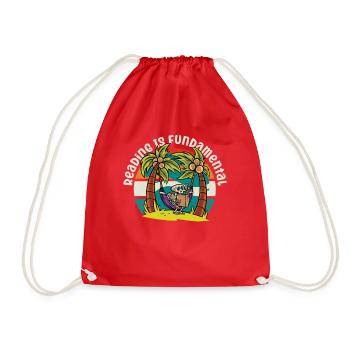 Reading Is Fundamental - Drawstring Bag - red - Front