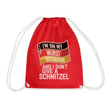 I Am On My Sausage Behavior - Drawstring Bag - red - Front
