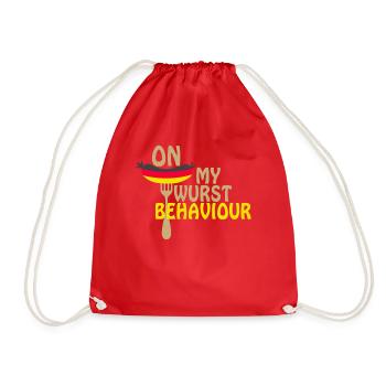 I Am On My Sausage Behavior - Drawstring Bag - red - Front