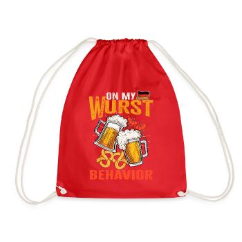 I Am On My Wurst Behavior - Turnbeutel - Rot - Vorne