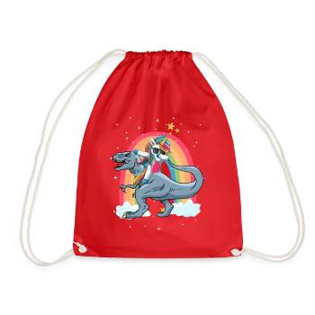 Dabbing Licorne Riding T Rex Garçons Filles Halloween - Sac de sport léger - rouge - Devant
