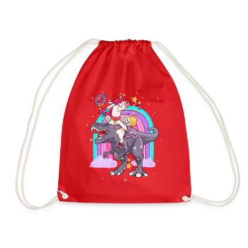 Dabbing Licorne Riding T Rex Garçons Filles Halloween - Sac de sport léger - rouge - Devant