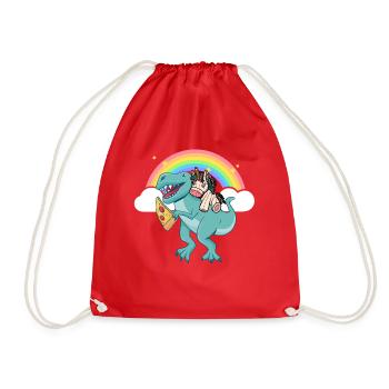 Dabbing Licorne Riding T Rex Garçons Filles Halloween - Sac de sport léger - rouge - Devant