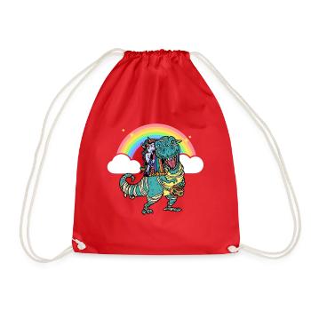 Dabbing Licorne Riding T Rex Garçons Filles Halloween - Sac de sport léger - rouge - Devant