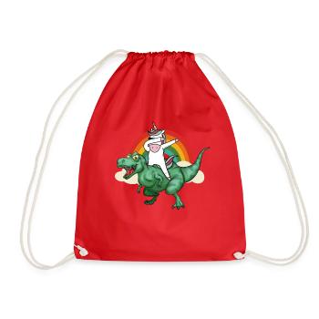 Dabbing Licorne Riding T Rex Garçons Filles Halloween - Sac de sport léger - rouge - Devant