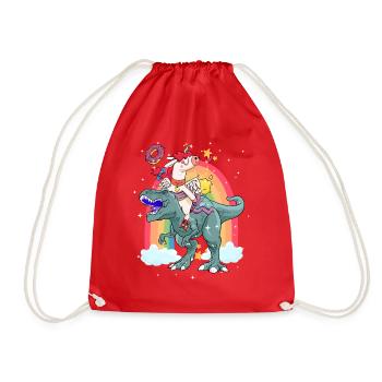 Dabbing Licorne Riding T Rex Garçons Filles Halloween - Sac de sport léger - rouge - Devant
