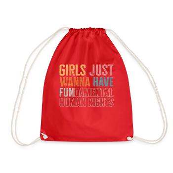 Girls Just Wanna Have Fundamental Human Rights - Turnbeutel - Rot - Vorne