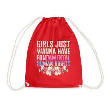 Girls Just Wanna Have Fundamental Human Rights - Turnbeutel - Rot - Vorne