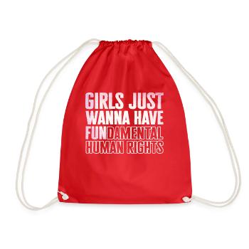 Girls Just Wanna Have Fundamental Human Rights - Turnbeutel - Rot - Vorne