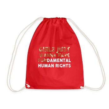 Girls Just Wanna Have Fundamental Human Rights - Drawstring Bag - red - Front