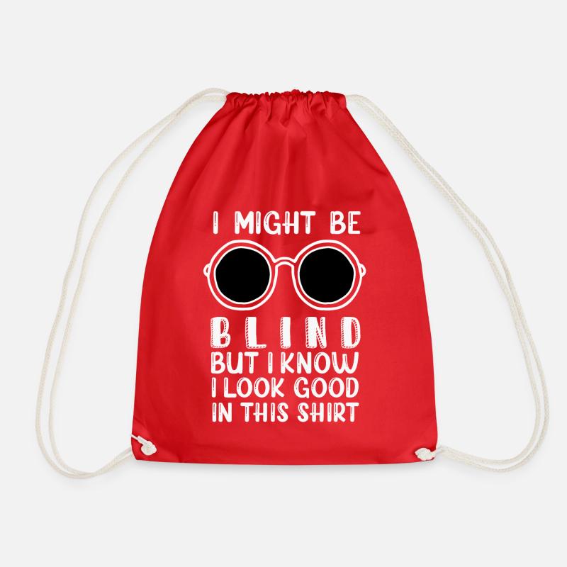 Blind Blindness Awareness Blind People Visually - Drawstring Bag - red