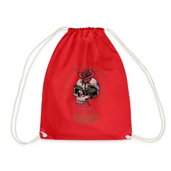 I Like Murder Shows Comfy Clothes And 3 People - Drawstring Bag - red - Front