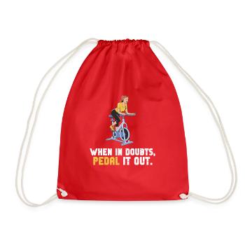 When It Doubt Pedal It Out - Drawstring Bag - red - Front