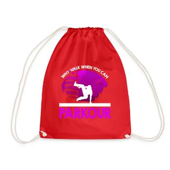 Street Acrobat Why Walk When You Can Parkour - Drawstring Bag - red - Front