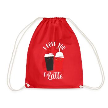 I Love You A Latte - Drawstring Bag - red - Front