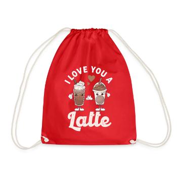 Je t’aime un latte - Sac de sport léger - rouge - Devant
