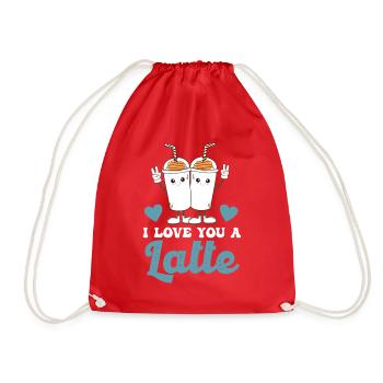 I Love You A Latte - Drawstring Bag - red - Front