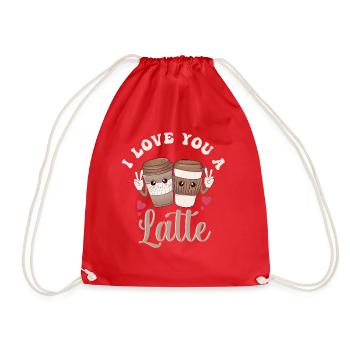 Je t’aime un latte - Sac de sport léger - rouge - Devant