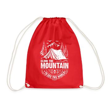 Climb The Mountain To See The World - Drawstring Bag - red - Front