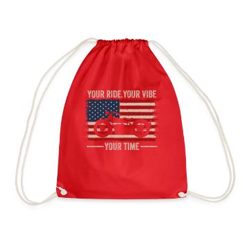 Your Ride Your Vibe Your Time Cruiser American - Drawstring Bag - red - Front