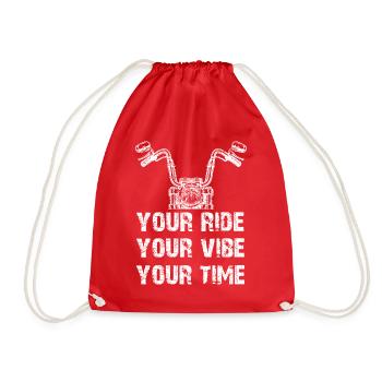 Your Ride Your Vibe Your Time - Turnbeutel - Rot - Vorne