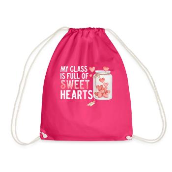 My Class Is Full Of Sweethearts - Drawstring Bag - fuchsia - Front
