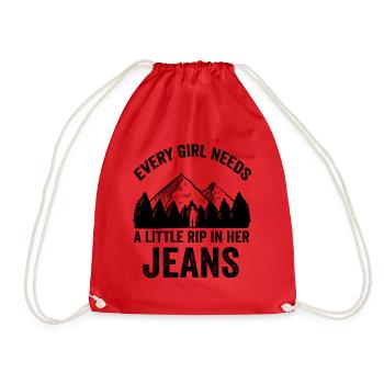 Chaque fille a besoin d’une petite déchirure dans son jean - Sac de sport léger - rouge - Devant