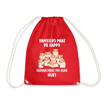 Les hamsters me rendent heureux humain me font mal à la tête - Sac de sport léger - rouge - Devant