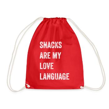 Snacks sind meine Liebessprache - Turnbeutel - Rot - Vorne
