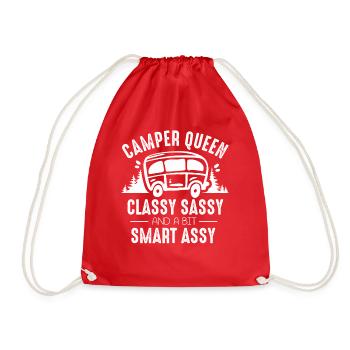 Camper Queen Classy Frech Und ein bisschen Smart Assy - Turnbeutel - Rot - Vorne