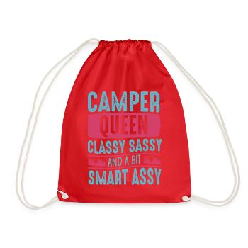 Camper Queen Classy Frech Und ein bisschen Smart Assy - Turnbeutel - Rot - Vorne