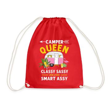 Camper Queen Classy Frech Und ein bisschen Smart Assy - Turnbeutel - Rot - Vorne
