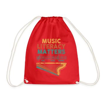Music Literacy Matters - Drawstring Bag - red - Front