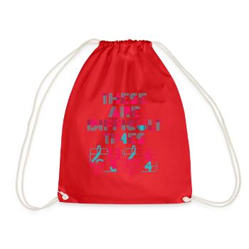 These Are Difficult Times Funny Music Pun - Drawstring Bag - red - Front