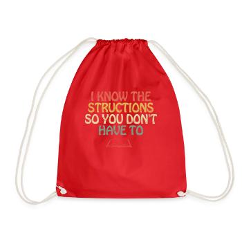 I Know The Structions So You Don't Have To - Drawstring Bag - red - Front