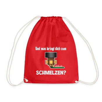 Was bringt dich zum Schmelzen, 3D Druck Design - Turnbeutel - Rot - Vorne
