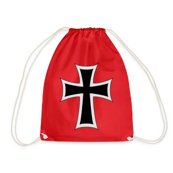 Ritterliches Kreuz-Design Shirt - Turnbeutel - Rot - Vorne