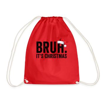 Bruh C’est Noël Garçon Teen Hommes Noël Bruh - Sac de sport léger - rouge - Devant