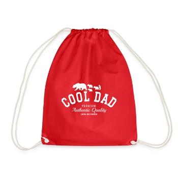 Cool Dad Bär - Turnbeutel - Rot - Vorne
