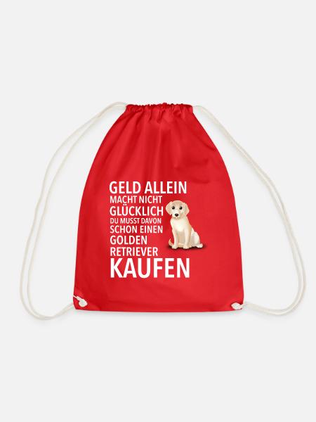 Golden Retriever Glücklich - Golden Retriever - Turnbeutel - Rot
