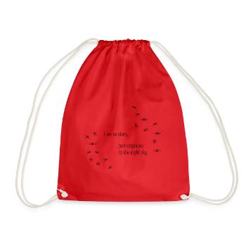 I see no stars, just airplanes in the night sky - Drawstring Bag - red - Front