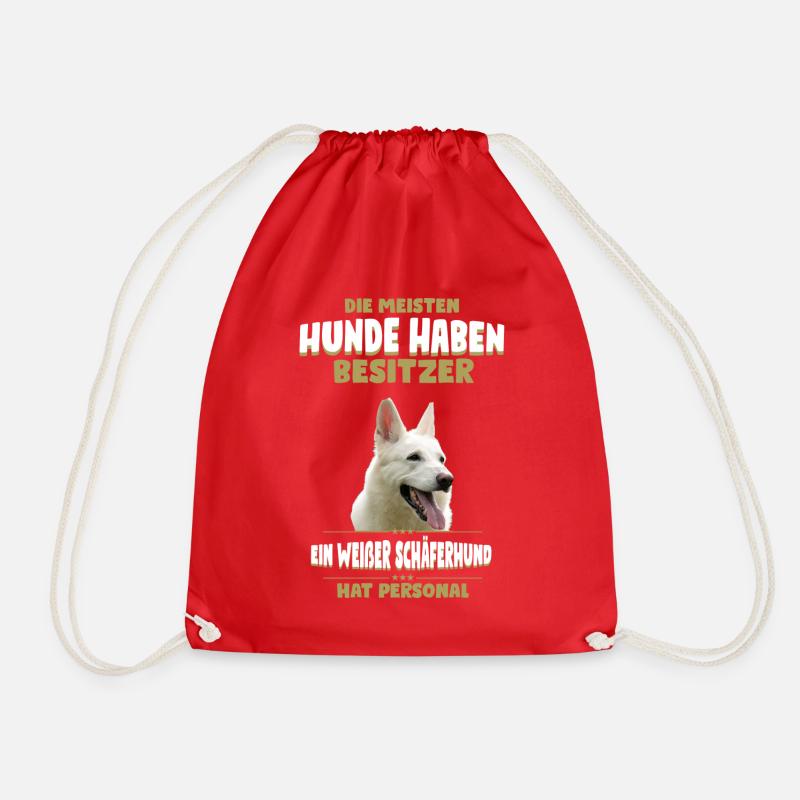 Weisser Schäferhund Tshirt - Weisser Schäferhund - Turnbeutel - Rot