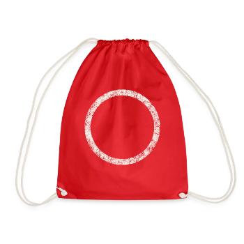 Circle / Frame (Blank) Ornament - Drawstring Bag - red - Front