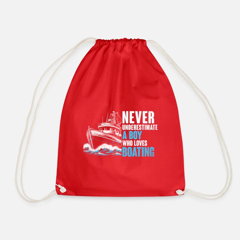 Never Underestimate A Boy Who Loves Boating Paddle - Turnbeutel - Rot