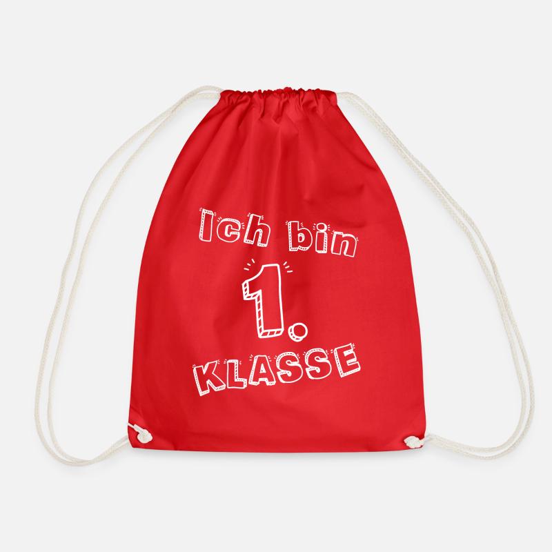 Einschulung Ich Bin 1. Klasse Schulanfänger - Turnbeutel - Rot