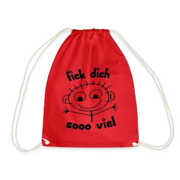 F*ck Dich... Soo viel! - Turnbeutel - Rot - Vorne