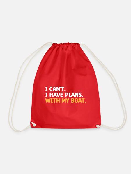 I Can't I Have Plans With My Boat Paddle Boat - Turnbeutel - Rot