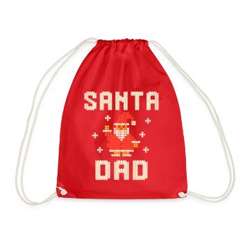 Dad Santa Claus Gift Christmas Surprise Dad - Drawstring Bag - red - Front